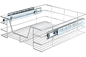 BAKAJI - Cajón telescópico para Muebles de Cocina - Cesta de Almacenamiento extraíble - Ahorra Espacio - Riel de Acero Inoxidable - Medidas 50 cm