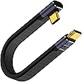 Poyiccot Short USB C Cable 5inch, Right Angle USB C Cable 40Gbps, Short USB C to USB C Cable 240W, Short USB C Thunderbolt 4 Cable PD 3.1 USB C Data Cable for iPhone, External SSD, Docking