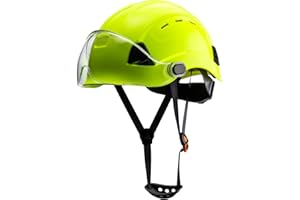 Uninova Schutzhelm Bauhelm Mit Visier für die Baustelle,Belüfteter Bauhelm mit Schweißband und Ratschensystem für Erwachsene,EN 397 Einstellbarer Arbeitshelm