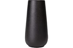 Vzmiza Schwarze Keramik Vase - Vasen Deko Für Moderne Heimdekoration - BlumenVase Für Pampasgras, Deko vasen Für Deko Aesthetic - Hochzeit -Tischdeko Innenbereich - Einweihungsparty (Schwarz)