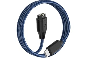 Laddare med nylonkabel, kompatibel med Garmin-klockor Forerunner 55, 255, Fenix 5, 5S, 5X Plus, 6, 6S, 6X Pro, 7, 7S, 7X, Vív