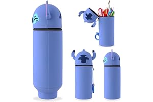 Lvjkes Trousse Silicone, Trousse Cute 2 en 1, Cartoon Stand Up réglable, Durable et Facile à Nettoyer, Convient aux Enfants, Fille, garçon et Adolescents (Petit Diable)