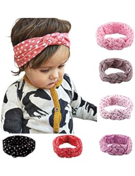 OKPOW 6 Nettes Elastische Stuecke BaBy Stirnband Kreuz-Knoten-Haar-Clips Haarbänder Haar Beugt Fuer BaBy