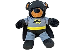 SPLODGE TEDDY PARTIES 25 cm, disfraz de Batbear Batman Superhéroe, ropa de oso de peluche – 25 cm