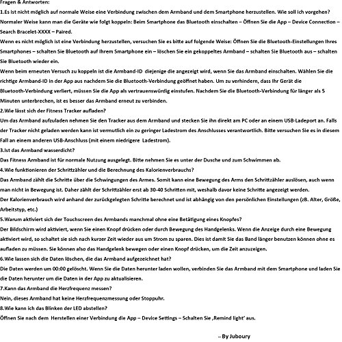 Juboury Fitness Armband, Fitness Tracker mit Schrittzähler, Schlafüberwachung, Anrufer- und Nachrichtenanzeige für iOS- und Android Smartphones - 7