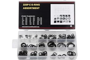 BULLDOG CASTORS 225pcs NBR O-Rings Set 18 Sizes Assortment Kit (Metric Sizes) Plumbing & Car Automotive Vehicle Repair Buna