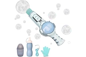 BODYGENIX Smoke Bubble Machine Wand – Kids Magic Bubble Gun Toy with Fog Effect, ABS Plastic, Portable Birthday & Party Gift for Boys & Girls Age 3+ - Blue