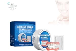 ADFUGE Furzero Silikon-Reline Gebiss-Set, Furzero Silicone Reline Denture Set, Furzero Silicone Reline Gebiss Set, Furzero Zahnprothese, Silicone Reline Denture Set, Silicone Zahnprothesen (1Satz)
