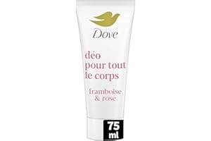 Dove - Déodorant pour Tout le Corps - Crème- Framboise & Rose - Anti Odeurs et Traces Blanches 72h - Conçu pour les Peaux Sensibles - 75ml
