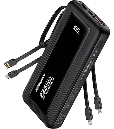 Power Bank 25800 MAh, 22,5W PD QC4.0 – Mit LCD Display & USB-C Kabel, Schnellladung Für Handy & Tablet