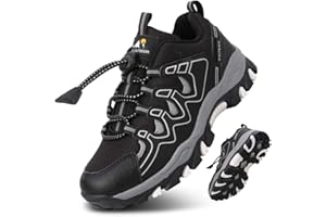 UOVO Boys Trainers Kids Walking Shoes Low-Top Sneakers Children Waterproof Trekking Hiking Footwear Running Shoes Black Blue Gray Size 9 UK Child to 5.5 UK