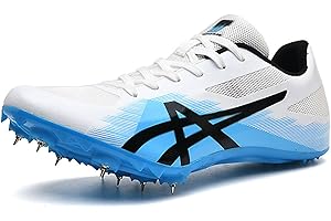 BLISSBUILT Hommes Femmes Chaussures d'athlétisme,Unisexes Spike Chaussures,Respirantes Chaussures D'athlétisme À 8 Clous Antidérapantes Dédiées Pointes De Sprint Junior(chaussures sont une taille plus petite)