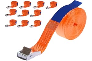 INDUSTRIE PLANET 10 pezzo 250 kg 6 m Cinghie di fissaggio con chiusura a morsetto cinghia di tensione cinghia portapacchi bicicletta 25 mm