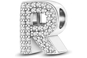 XWN A-Z Alfabeto Charms Abalorios Colgante para mujer, plata de ley 925, compatible con pulseras y collares Pandora, compatible con pulseras europeas para mujeres y niñas X222