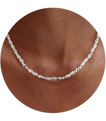 collana bianca, wire e perla colorata - Gioielli - Collane - di Le