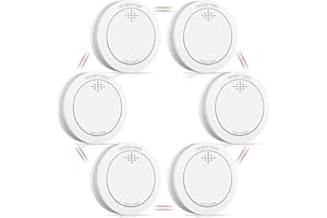 XINDUM 10 Jahre Rauchmelder mit Magnethalterung, Rauchmelder 6er Set, Klein Feuermelder Vernetzt Austauschbarer Batterie, 85 dB Alarm, Stummschaltung, Warnung bei niedrigem Batteriestand