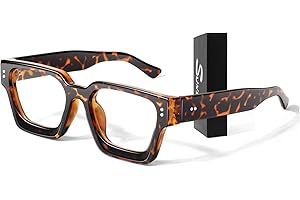 SUNIER Oversized Thick Square Fake Glasses for Women Men,Fashion Preppy Clear Lens Eyeglasses with 100% UV400 Protection