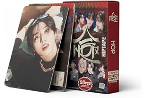 TUYINES Karty ze zdjęciami Kpop Stray Kids, 55 sztuk kart Lomo Stray Kids 40 sztuk naklejek SK, nowe karty albumu SKZ HOP dla fanów (HOP)