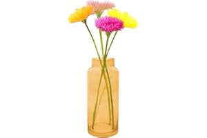 Point-Virgule jarrón de vidrio, decoración del hogar con diseño elegante, amarillo, 12.5x30cm