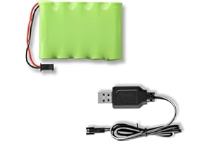 BEZGAR Spare Parts Accessories 6V 800mAh NI-MH Battery (1) + USB Charger (1) for BEZGAR TB141/TB142 (17/18) Toy Grade 1:14 Scale Remote Control Cars