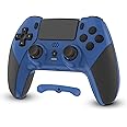 CHEREEKI Compatible with PS4 Controller Wireless Controller for P-4/Pro/Slim Bluetooth Remote Gamepad Joystick Vibration Turbo Six-Axis Sensor Audio Jack Touch Panel Wake UP Game Controller Blue