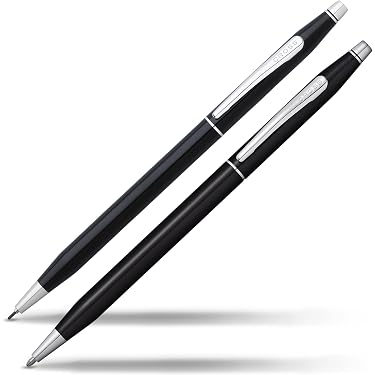 7-teiliges Schreibset – Kugelschreiber, Bleistift, Textmarker, Cutter & Mehr | In Weiß | Praktische Hülle