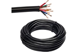 BEIJISTAR 10 Metros Cable Vehículo 7x0,5+1x1.0mm² Redondo, 12V 24V Remolque 8 Hilos, 8 Polos Caravana Camión Rv