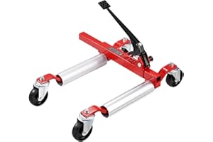 VEVOR Carrello per Ruote, capacità di 680,38 kg Sollevatore per Cric per Auto con Ruote Girevoli a 360° Cric a Cricchetto per Posizionamento di Veicoli Pesanti, per Riparazione di Veicoli e Traslochi