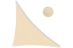 IOAOI Waterproof Sun Shade Sail, 4m x 4m x 5.7m Garden Sails Triangle Outdoor Shade Canopy 98% UV Block with Free Rope for Garden, Balcony and Patio - Pale Yellow