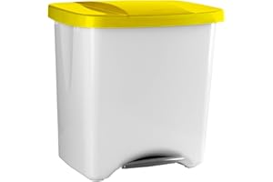 Denox Poubelle à Pédale Écologique, 50 L, Jaune