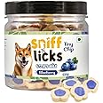 Sniff & Licks Dog Treats, Tiny CHIP for Adult Dog and Puppy Bites with Blueberry & Goat Milk Flavour, 220g (Pack of 1)