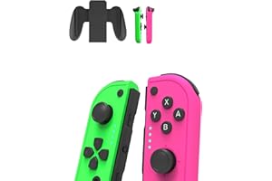 Yeerain Manette Switch Sans fil, L/R Manette de Switch Contrôleur Compatible avec Switch/OLED/Lite Manette avec Double Vibration/Gyroscope 6 Axes/avec un support, Plug and Play-Vert et Rose