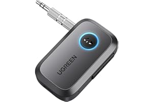 ‎UGREEN UGREEN Adapter Bluetooth 5.3 Samochodowy Bluetooth z Gniazdem AUX 3.5 mm i Wbudowanym Mikrofonem Połączenia w Trybie Głośnomówiącym z Głośnikiem Samochodowym.（Szary）