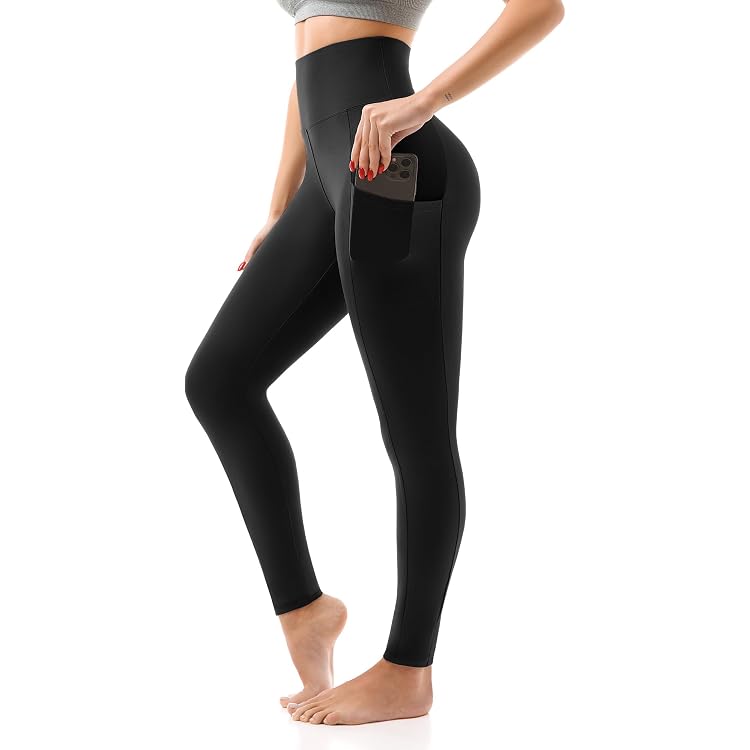 Tuspryt Legging de Sport pour Femme avec Poches - Opaque, Long Tuspryt Legging de Sport pour Femme avec Poches - Opaque, Long