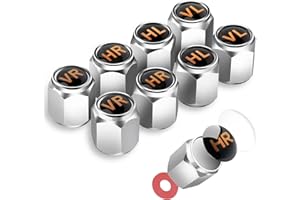 Godeson Tappini gomme auto, Rame tappi auto gomme per,cappuccio valvola a prova di perdita con anello di tenuta rosso, tappi valvole pneumatici auto, tappino bici 8 pezzi