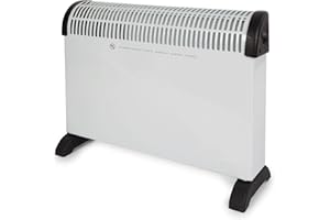 Perel Chauffage convecteur 2000W, convecteur électrique, radiateur soufflant avec 3 niveaux de chaleur, ventilateur turbo, thermostat, IP20, protection contre la surchauffe, portable jusqu’à 60 m³