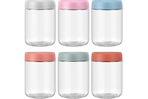 GENERIC Holtrae 6 Stück Overnight Oats Gläser,500ML Einmachgläser,Meal Prep Gläser mit Schraubdeckel Prep,Für Hausgemachte Marmelade,Chutney,Joghurt,Babynahrung,Einlegen,Pudding,Als Mason Jar Meal Prep Boxen