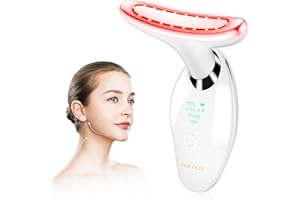 DOCOCO Appareil Anti Rides Visage 2 EMS, 6 en 1 Lifting Visage et Double Menton, Masseur Visage 45°C Chaleur, Appareil Massage de Beauté Electrique pour Visage et Cou