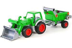 WADER QUALITY TOYS Wader Farmer Technic Traktor mit Frontlader und Anhänger