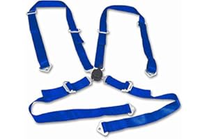 M MODAUTO MODAUTO Ceinture de Jeu Vidéo, Ceinture de Sécurité, Harnais de Sécurité, Ancre de Taille, 4 Points, 47 mm, Universel, Bleue