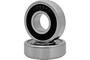 VEIKEN 2 Rodamientos 6200/12-2RS (12x30x9 mm) Set de 2 cojinetes de bolas de acero 6200-12-2RS. Rodamientos de Acero Inoxidable cromado. Doble junta de goma. 2 Unidades. 12mm x 30mm x 9mm