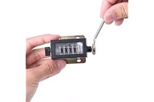 ACOGEDOR Manueller Zähler, mechanischer Umlaufzähler mit manuellem Hub, auf Zahlen zurücksetzbar