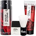 Wild Stone Ultra Sensual After Shave Lotion 50ml, Deodorant 150ml, Shaving Cream 78gm and Brush, Shaving Combo for Men