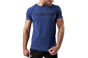 Satire Gym - Camiseta de fitness de algodón para hombre/ropa deportiva ajustada y de secado rápido para hombres – Camiseta deportiva para hombre como camiseta de gimnasio y fitness
