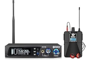 D Debra ER-202 UHF, sistema di monitoraggio wireless a canale, in-ear con trasmettitore e ricevitore per palco, studio di registrazione, musicisti, monitoraggio (1 Bodypack con trasmettitore)