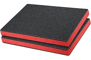 F Fityle 2x Tool Box Foam Insert High Density Shockproof Cuttable Removable Polyethylene Tool Foam Sheets Tool Box Liner Tool Boxes Organiser Inserts for Padding,45cmx30cmx5cm