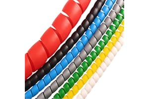 Vogueing Tool Cable Tidy Tube, 8mm Spiral Tube Cable Protector Sleeve for Wire Computer Cable on Home or Office, Black, 2M
