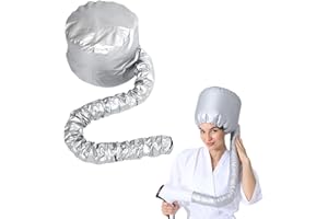 NUMLOT Casque Sèche,Bonnet de Sèche-cheveux Casque,pour Sèche-Cheveux à Capuchon,Casques Chauffants pour Séchage Cheveux e Conditionnant en Profondeur,pour le Style de Séchage Curling (Argenté)