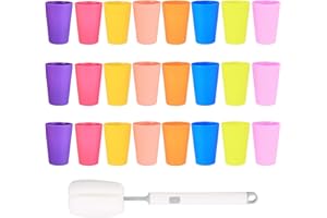 XIANGPICA 24 Piezas Vasos de Plástico Reutilizables Coloridos, Vasos para Niños, Vasos para Beber de 0,26 L para Fiestas, Camping, Playa, Picnic, Cocina, Barbacoas Vasos