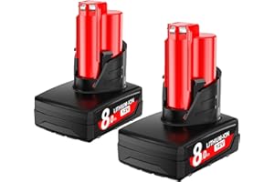 POWTREE 2X 12V 8.0Ah/8000mAh Replacement for Milwaukee M12 Battery XC 48-11-2410 48-11-2420 48-11-2411 48-11-2401 48-11-2402 Cordlees Power Tools